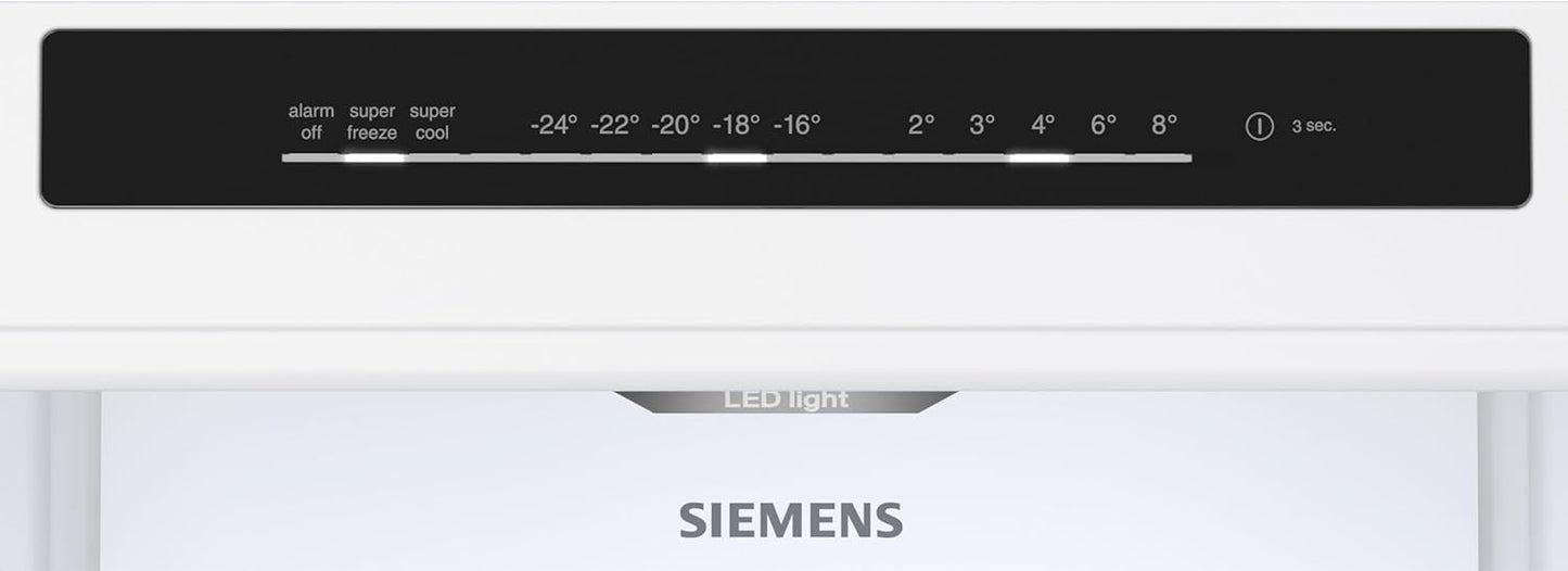 SIEMENS KG39EAICA iQ500 Kühl-Gefrier-Kombination, 201 x 60 cm, 249 L Kühlen + 94 L Gefrieren, LowFrost seltener abtauen, LED-Beleuchtung gleichmige Ausleuchtung, BigBox Platz für groes Gefriergut
