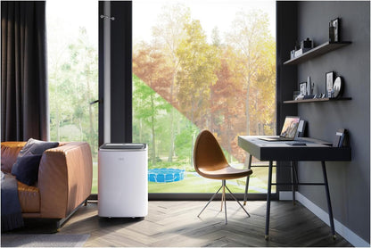 AEG Chillflex Pro AXP26U338CW mobile Klimaanlage / LED Display / Touch-Buttons / Fernbedienung / 30-40 m² / Kühlfunktion / Ventilator / Entfeuchtungsfunktion / Automatik / weiß/silber/schwarz