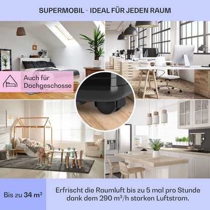Klarstein Mobile Klimaanlage mit Abluftschlauch, 4-in-1 Klimagerät mit Ventilator, Luftentfeuchter & Nachtmodus, Kleine & Portable Klimaanlage für Wohnung & Büro, Niedriger Verbrauch, 9000 BTU