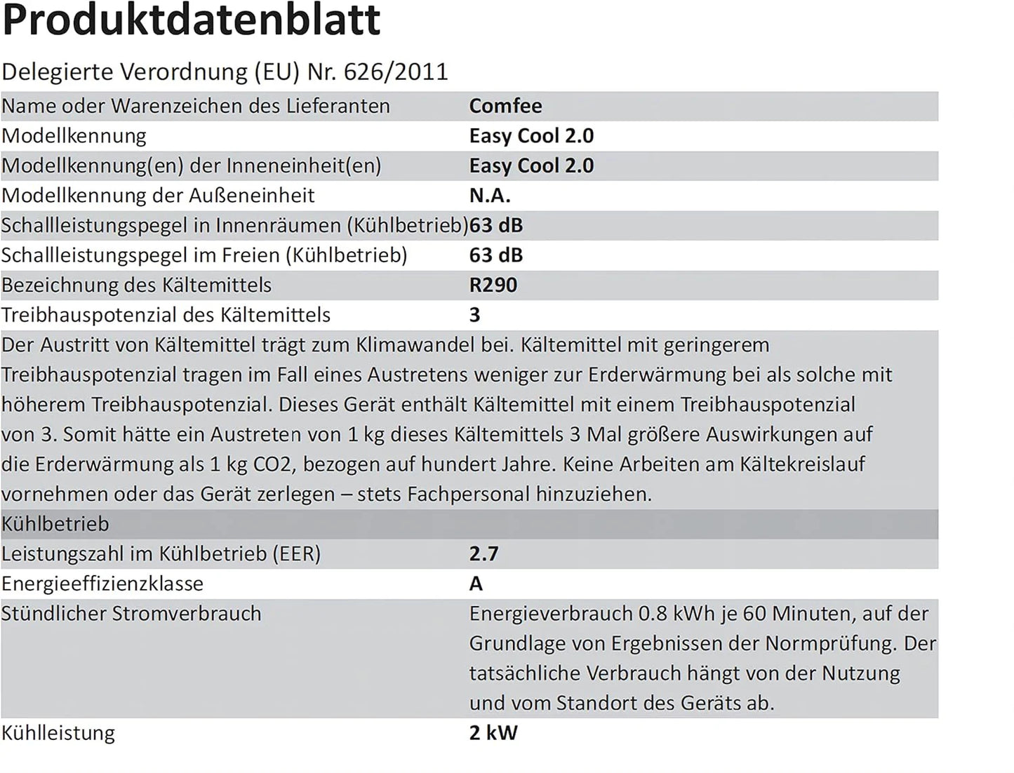 Comfee Mobiles Klimagerät MPPH-09CRN7, 9000 BTU 2,6kW, Kühlen&Ventilieren&Entfeuchten, Raumgröße bis 88m³(33㎡), Mobile Klimaanlage mit Abluftschlauch