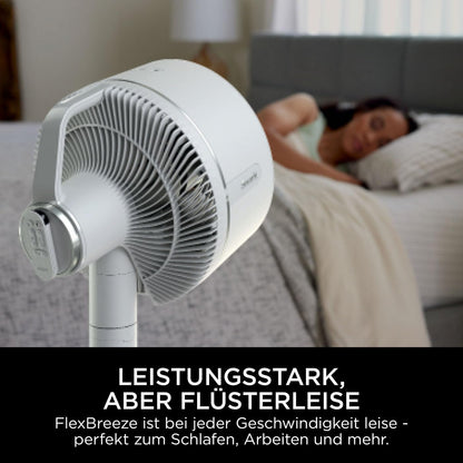 Shark FlexBreeze Ventilator Leise, Hybrid Ventilator Kabelgebunden & Kabellos, Tragbar, für Innen- und Außenbereich, UV- & Wasserbeständig, Ultraleistungsstark, Ultraleise, Weiß FA220EU