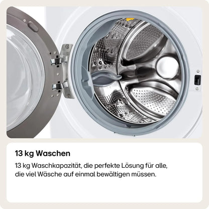 LG F4WV7080, Klasse A, Frontlader-Waschmaschine 8 kg, 1400 U/Min, AI Direct Drive, Wi-Fi, Tiefenreinigung mit Dampf, Groe Kapazitt, TRIPLE A, Auentür aus Sicherheitsglas, 62 x 60 x 85 cm  Wei
