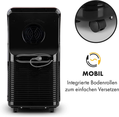 Klarstein Mobile Klimaanlage mit Abluftschlauch, 4-in-1 Klimagerät mit Ventilator, Luftentfeuchter & Nachtmodus, Kleine & Portable Klimaanlage für Wohnung & Büro, App-Steuerung, 12000 BTU