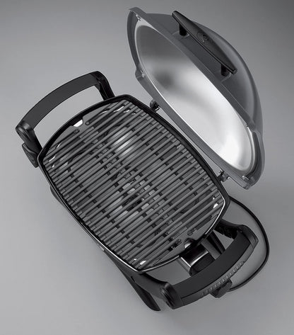 Weber Q1400 Elektrogrill, 43 x 32cm Grillfäche, portabler BBQ Grill, 2-geteilter porzellanemaillierter Guss-Grillrost, Aluminiumguss Deckel & Gehäuse - Dark Grey (52020079)