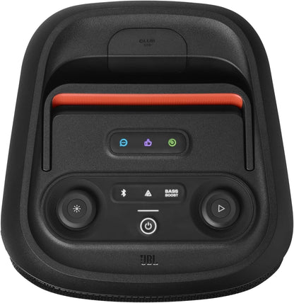 JBL Partybox Stage 120 in Schwarz – Tragbare Bluetooth-Lautsprecher-Box mit JBL Pro Sound, Lichtshow, KI-Sound-Boost und Teleskopgriff – 12 h Laufzeit