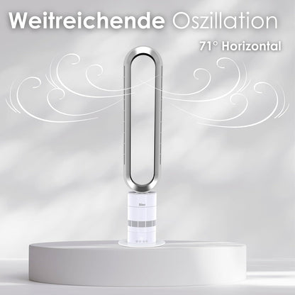 Zilan Turmventilator energiesparender BLDC Motor mit Fernbedienung Ventilator energiesparend oszillierend sehr leise Design Standventilator 10 Stufen Säulenventilator mit Kühlung Tower Fan