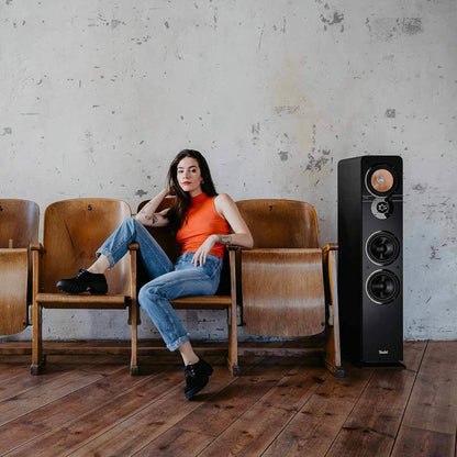 Teufel Ultima 40 Stereo Lautsprecher - HiFi Standlautsprecher Paar der Spitzenklasse, Phase-Plug Hochtöner, 3-Wege System, Doppelrohr-Bassreflex, Musik, Filmton, Games - schwarz