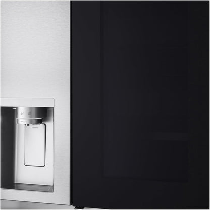 LG GSGV81PYLL Side by Side Kühlschrank, Klasse E, 635 L, Instaview, Kühlschrank mit Gefrierfach, Eis-, Crushed Ice- Wasserspender, Total NoFrost, Smart Inverter Kompressor, Wi-Fi