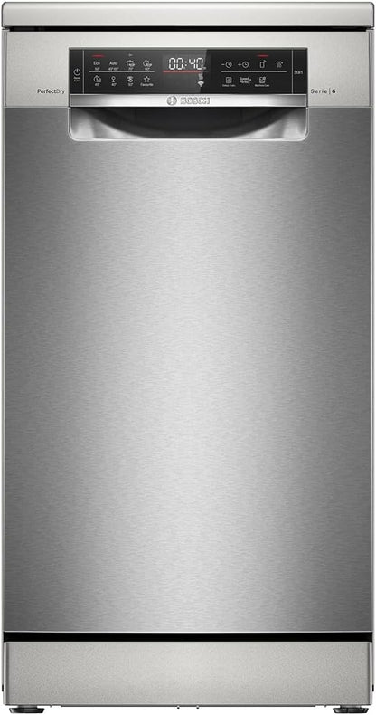 Bosch SPV2IKX10E Serie 2 Smarter Geschirrspüler vollintegriert, 45 cm breit, Besteckkorb, Extra Trocknen auf Knopfdruck, InfoLight roter Lichtpunkt am Boden, AquaStop Schutz gegen Wasserschäden, Weiß