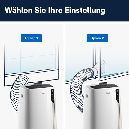 De'Longhi Pinguino PAC EM82, Mobile Klimaanlage für Räume bis zu 80 m³, 9.400 BTU, 2,4 kW, 63 dB, Entfeuchtungsfunktion, Energieklasse A, 24h-Timer, Weiß