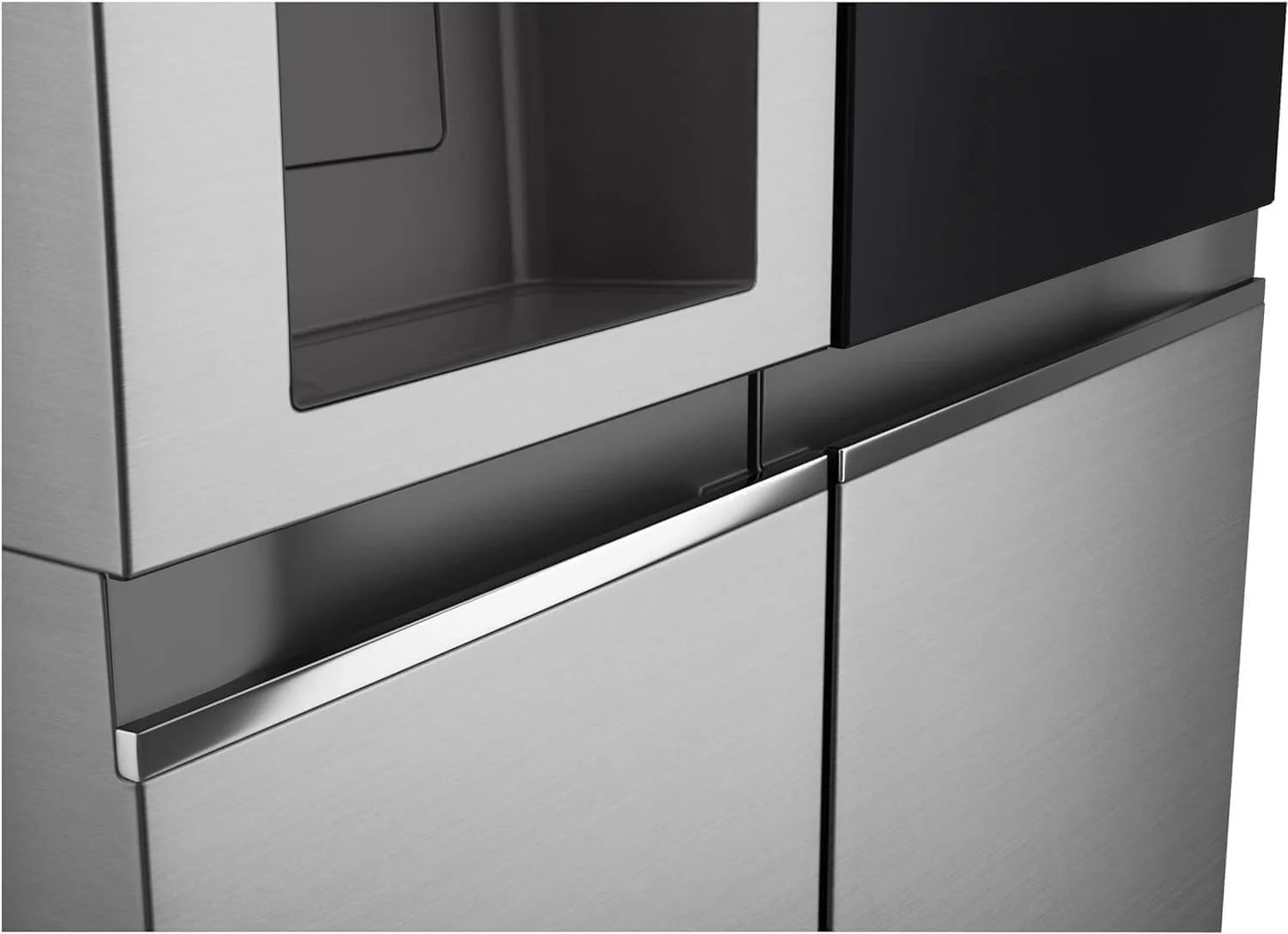 LG GSGV81PYLL Side by Side Kühlschrank, Klasse E, 635 L, Instaview, Kühlschrank mit Gefrierfach, Eis-, Crushed Ice- Wasserspender, Total NoFrost, Smart Inverter Kompressor, Wi-Fi
