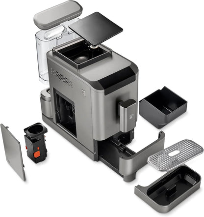 Tchibo Kaffeevollautomat Esperto2 Caffè mit 2-Tassen-Funktion für Caffè Crema und Espresso, Granite Black - INKLUSIVE Kaffeeprobierset GRATIS