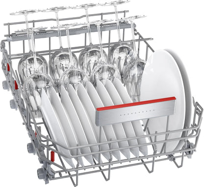 Bosch SPV2IKX10E Serie 2 Smarter Geschirrspüler vollintegriert, 45 cm breit, Besteckkorb, Extra Trocknen auf Knopfdruck, InfoLight roter Lichtpunkt am Boden, AquaStop Schutz gegen Wasserschäden, Weiß