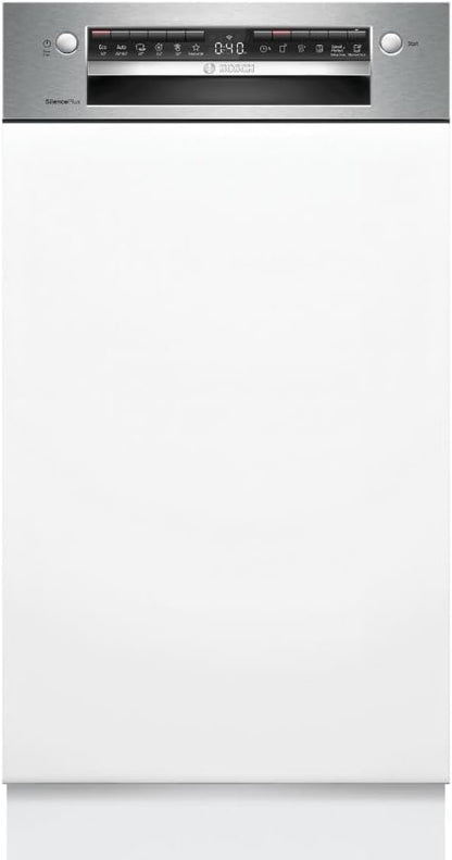 Bosch SPV2IKX10E Serie 2 Smarter Geschirrspüler vollintegriert, 45 cm breit, Besteckkorb, Extra Trocknen auf Knopfdruck, InfoLight roter Lichtpunkt am Boden, AquaStop Schutz gegen Wasserschäden, Weiß
