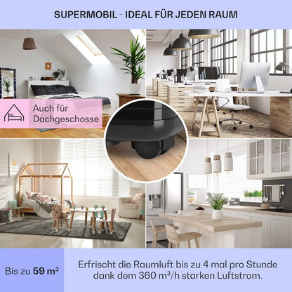 Klarstein Mobile Klimaanlage mit Abluftschlauch, 4-in-1 Klimagerät mit Ventilator, Luftentfeuchter & Nachtmodus, Kleine & Portable Klimaanlage für Wohnung & Büro, Niedriger Verbrauch, 9000 BTU