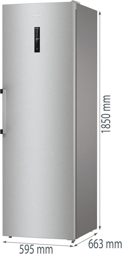 Gorenje R 619 DAXL6 Kühlschrank/AdaptTech/FreshZone/Schnellkühlfunktion/Umluft-Kühlsystem/LED Display / 398l / 185cm / EEK D/Edelstahl