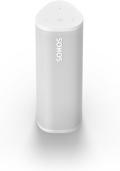 Sonos Roam 2 | Leichter, mobiler und wasserdichter Speaker mit Bluetooth, WLAN, mindestens 10 Stunden Akkulaufzeit und Voice Control für drinnen und draußen - Weiß