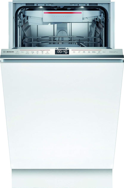 Bosch SPV2IKX10E Serie 2 Smarter Geschirrspüler vollintegriert, 45 cm breit, Besteckkorb, Extra Trocknen auf Knopfdruck, InfoLight roter Lichtpunkt am Boden, AquaStop Schutz gegen Wasserschäden, Weiß