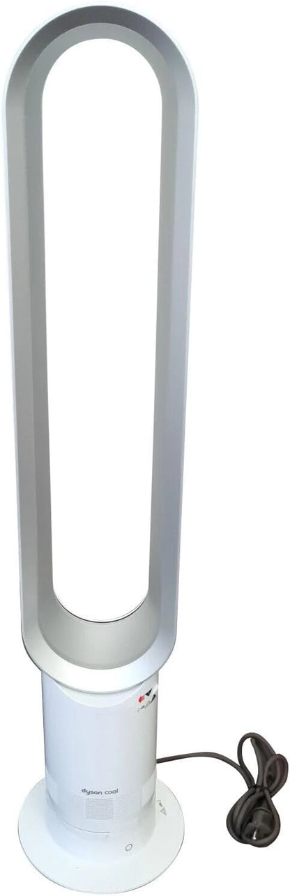 Dyson Cool AM07 Ventilator mit Fernbedienung 100cm, 9h Timer, Turmventilator leise weiß/silber, ENERGIESPAREND, Lüfter Standventilator Schlafzimmer, Lautstärke 48db, 10 Stufen