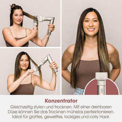 Shark FlexStyle 5-in-1 Luftstyler & Haartrockner, Auto-Wrap-Lockenaufsatz, Paddle-Bürste, Ovalbürste, Konzentrator, Diffusor, Aufbewahrungskoffer, Keine Hitzeschäden, Schwarz/Roségold, HD440EU