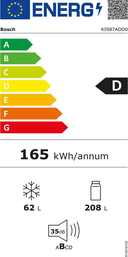 Bosch KGN36NWEA Serie 2 Kühl-Gefrier-Kombination, 186 x 60 cm, 215 L Kühlen & 87 L Gefrieren, NoFrost nie wieder abtauen, LED-Beleuchtung gleichmäßige Ausleuchtung