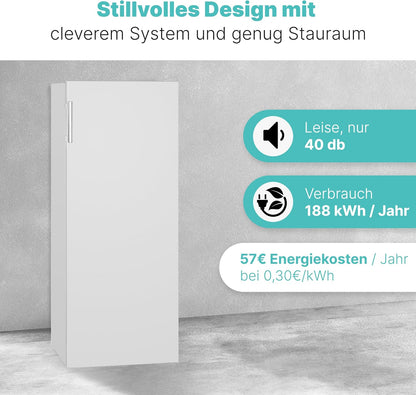 Bomann großer Gefrierschrank freistehend | 165 Liter Nutzinhalt für Lebensmittel | 5 Schubladen | Freezer Eisschrank Froster | wechselbarer Türanschlag inkl. Eiswürfelschale | GS 7317.1 weiß
