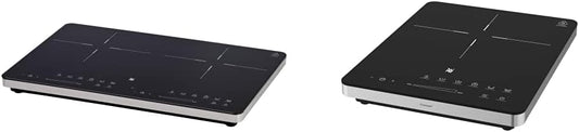 WMF Kult X Doppel- Induktionskochfeld 2 Platten, Kochplatte bis 28 cm, 2 Kochzonen, 8 Stufen, Topferkennung,Touch-Display, Glaskeramik, Timer-Funktion, 3500 W