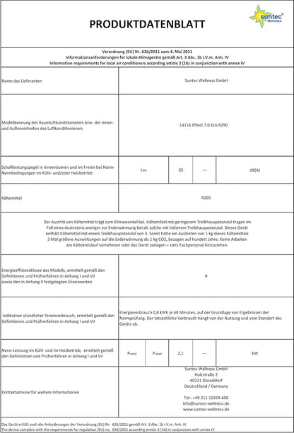 SUNTEC Mobiles Klimagerät Impuls 2.6 Eco R290 – Klimaanlage mobil und leise mit Abluftschlauch – Kühler & Entfeuchter für Räume bis 34 qm – Mobile Kühlung für Wohnung & Büro – 9.000 BTU | 2600 Watt
