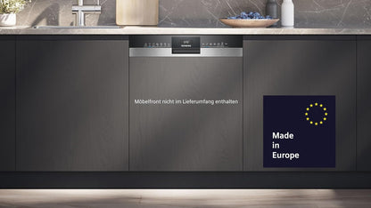 Siemens SN43ES14VE, iQ300 Smarter Geschirrspüler, Unterbau-Spülmaschine mit Besteckschublade, 60 cm, automatische Türöffnung dank autoOpen dry, besonders leise mit iQdrive-Motor, aquaStop, Edelstahl