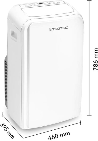 TROTEC PAC 2100 X mobile Klimaanlage 3-in-1 Kühlung, Ventilation, Entfeuchtung Monoblock-Klimagerät 2 kW 7.000 BTU/h für Raumgrößen bis 26 m² und 65 m³ 2 Ventilationsstufen