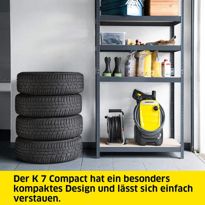 Krcher Hochdruckreiniger K 7 Premium Power Home, Druck: 180 bar, Durchfluss: 600 l/h, Flchenleistung: 60 m/h, Leistung: 3.000 W, Schlauchtrommel, mit Pistole, Dreckfrser, Strahlrohr